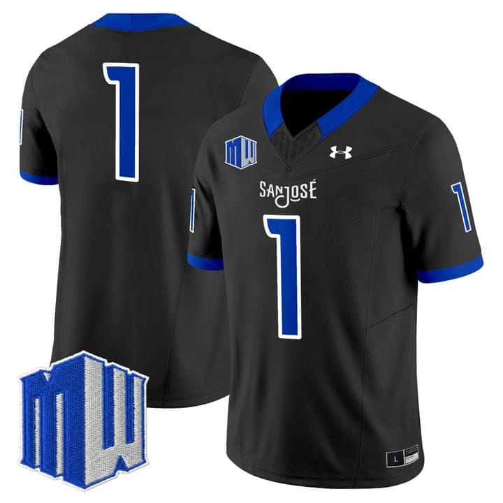 Alternative view of Team Jersey #1 San José State Spartans 2025 Vapor Limited Stitched