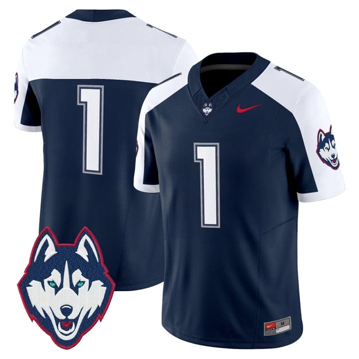 Alternative view of Team Jersey #1 UConn Huskies 2025 Vapor Limited Stitched