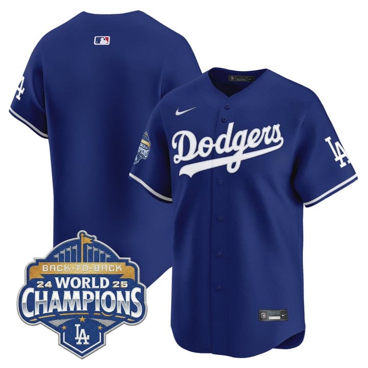 Team Jersey Dodgers 2025 Back-To-Back Champions Limited Stitched - Image 3