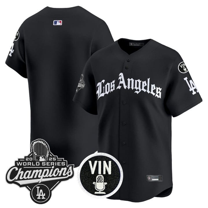 Team Jersey Dodgers 2025 World Series Champions LA Gothic Edition - Image 3