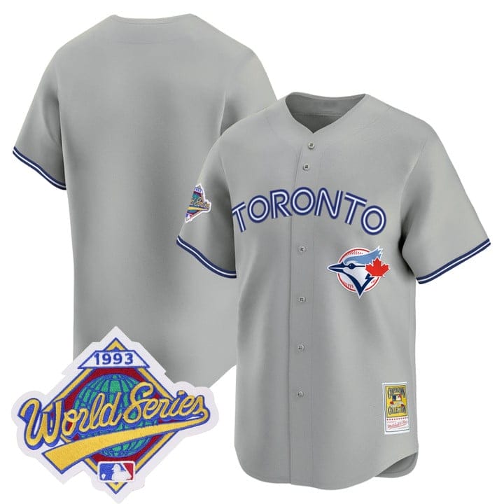 Alternative view of Team Jersey Toronto Blue Jays 1993 World Series Throwback Stitched