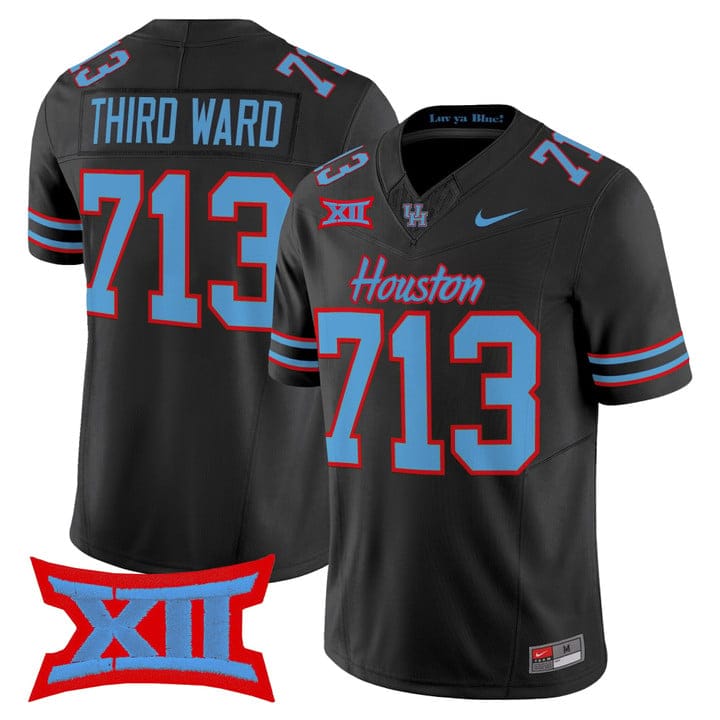 Alternative view of Third Ward Jersey #713 Houston Cougars 2025 Oilers Inspired Stitched