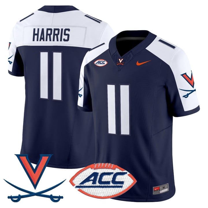 Alternative view of Trell Harris Jersey #11 Virginia Cavaliers 2025 Vapor Limited Stitched 1995