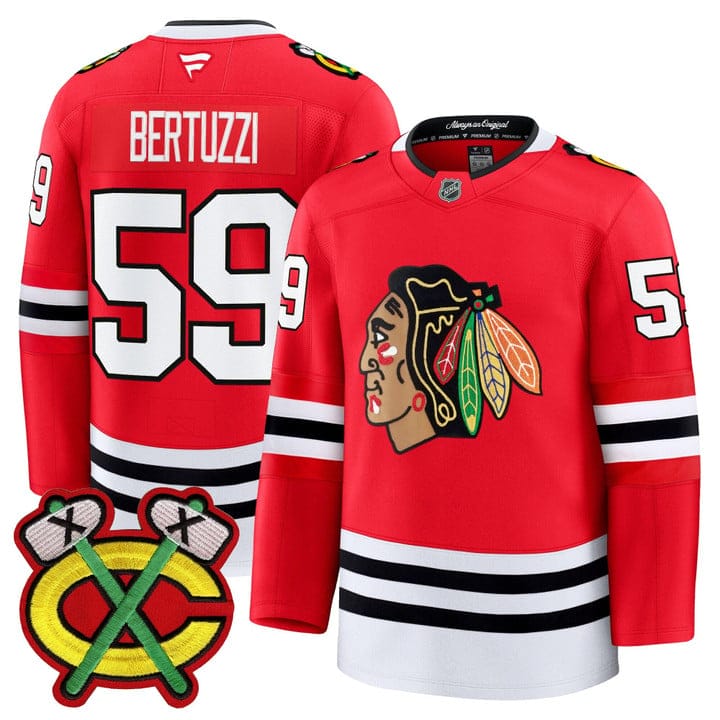Alternative view of Tyler Bertuzzi Jersey #59 Chicago Blackhawks 2025-26 Premium Stitched