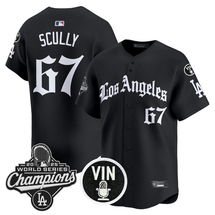 Vin Scully Jersey #67 Dodgers 2025 World Series Champions LA Gothic - Image 3