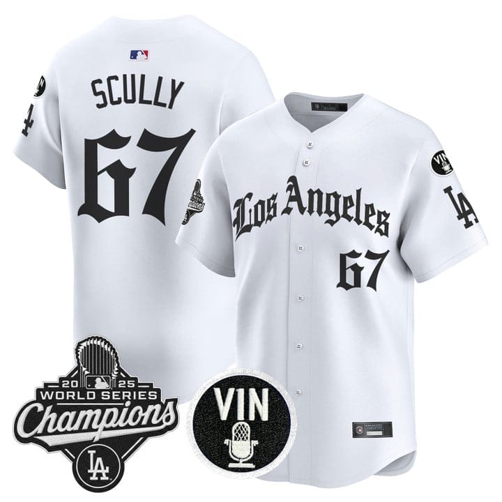 Vin Scully Jersey #67 Dodgers 2025 World Series Champions LA Gothic - Image 5