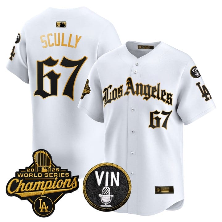 Vin Scully Jersey #67 Dodgers 2025 World Series Champions LA Gothic - Image 4