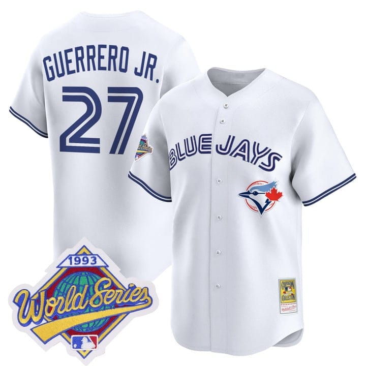 Vladimir Guerrero Jr Jersey #27 Toronto Blue Jays 1993 World Series Throwback - Image 4