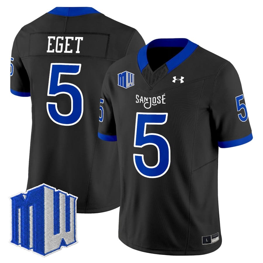Alternative view of Walker Eget Jersey #5 San José State Spartans 2025 Limited Stitched