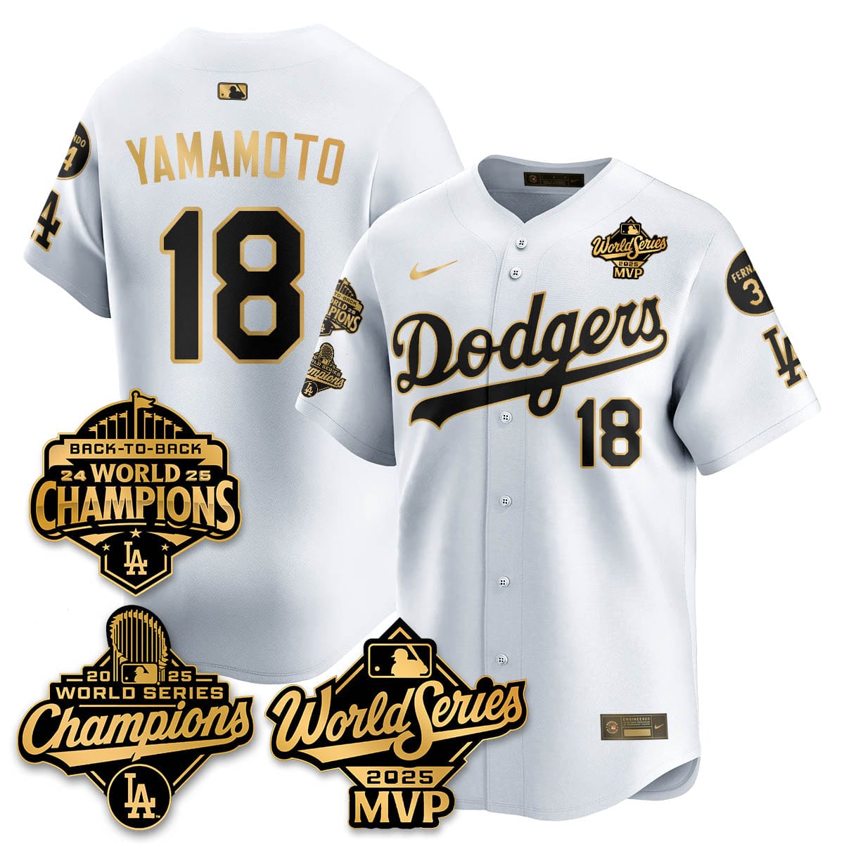 Yoshinobu Yamamoto LAD 2025 World Series MVP Jersey - All Stitched - Image 14