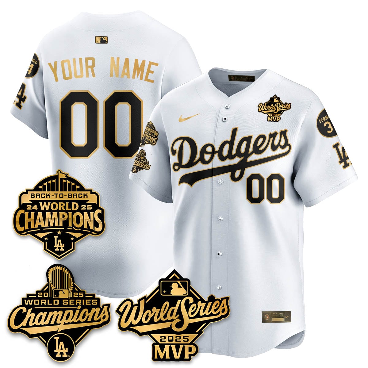 Yoshinobu Yamamoto LAD 2025 World Series MVP Jersey - All Stitched - Image 21