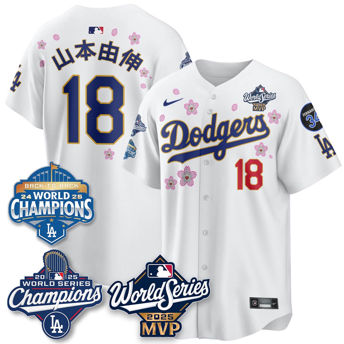 Yoshinobu Yamamoto LAD 2025 World Series MVP Jersey - All Stitched - Image 23