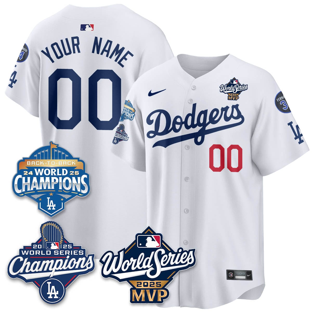 Yoshinobu Yamamoto LAD 2025 World Series MVP Jersey - All Stitched - Image 8