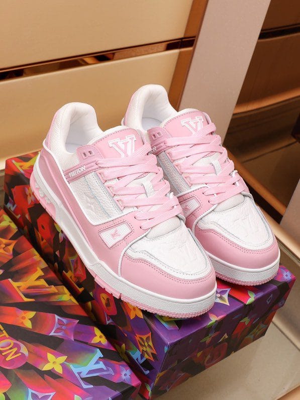 Luxury Virgil Trainer Sneakers Shoes Signature Pink Chalk Monogram - Image 6