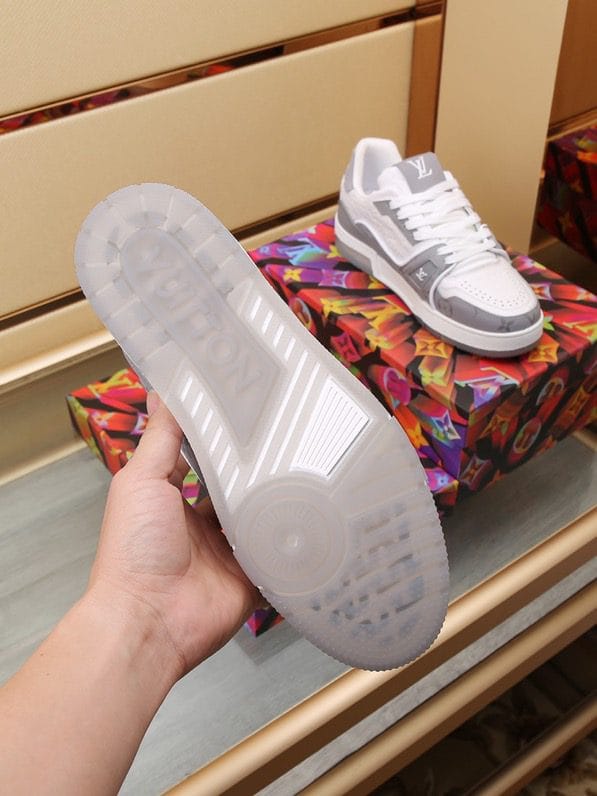 Luxury Trainer Skate Sneakers Shoes #54 Signature Gray White - Image 8