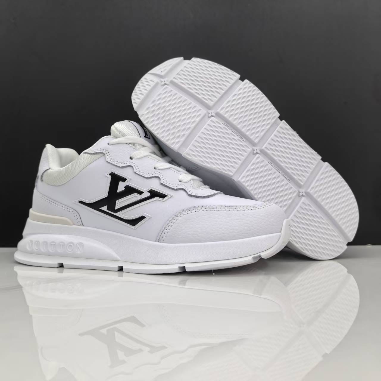 Luxury Lou Paris Classic Trainers White Black Shoes Sneakers - Image 8