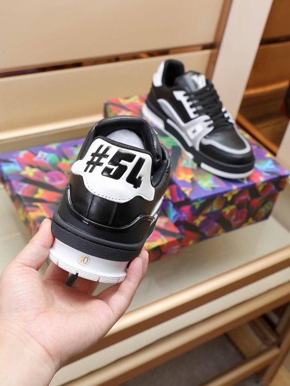 Luxury Virgil Trainer Sneakers Shoes #54 Signature Black Grey Monogram - Image 7