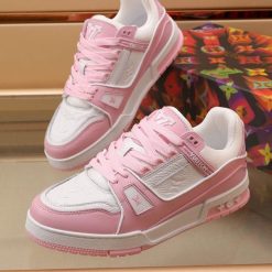 Luxury Virgil Trainer Sneakers Shoes Signature Pink Chalk Monogram