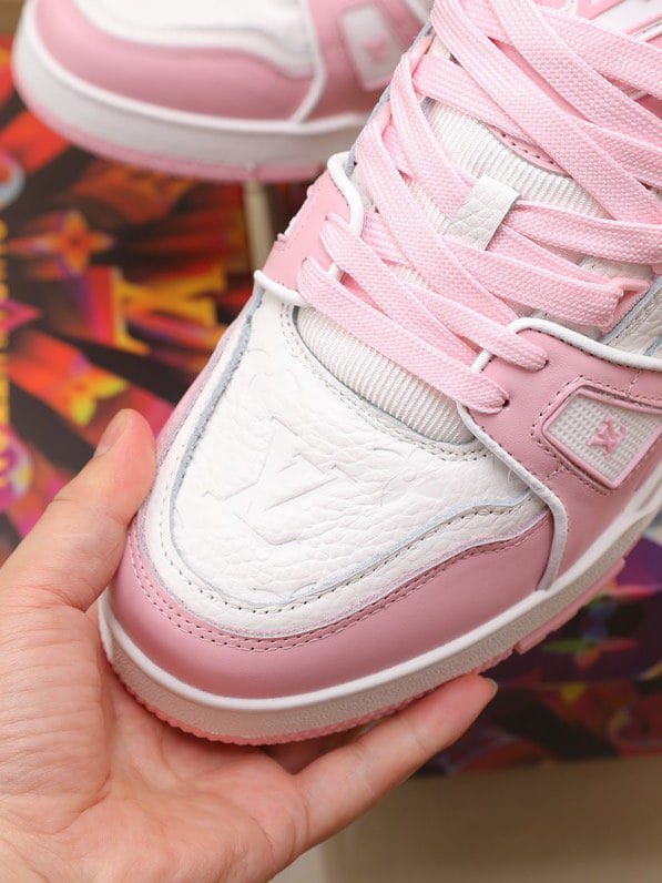 Luxury Virgil Trainer Sneakers Shoes Signature Pink Chalk Monogram - Image 8