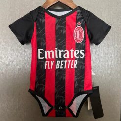 AC Milan 2025-26 Rossoneri Pride Soccer Baby Bodysuit – Red Black