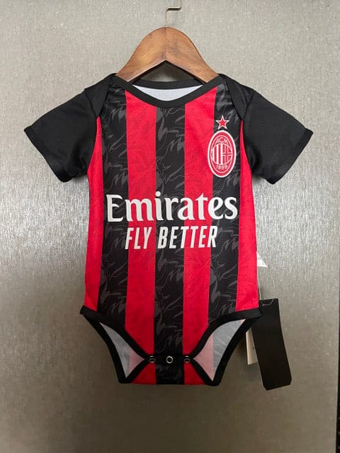 AC Milan 2025-26 Rossoneri Pride Soccer Baby Bodysuit – Red Black