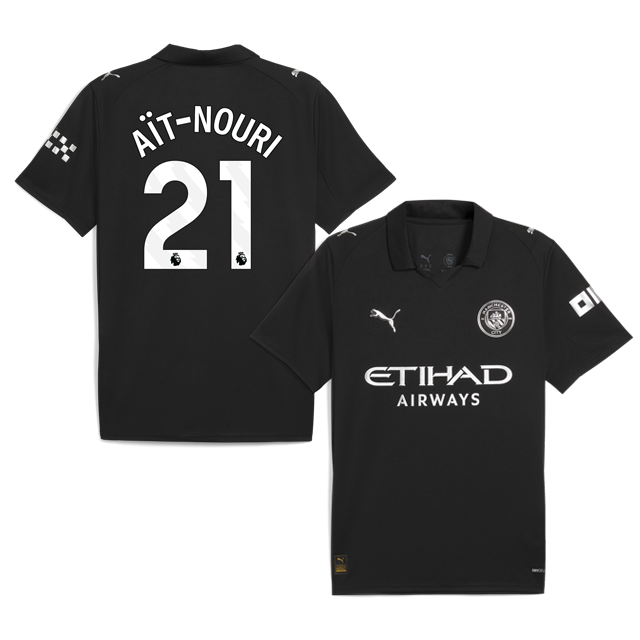 AIT-NOURI #21 Manchester City 2025-26 Away Jersey – Black