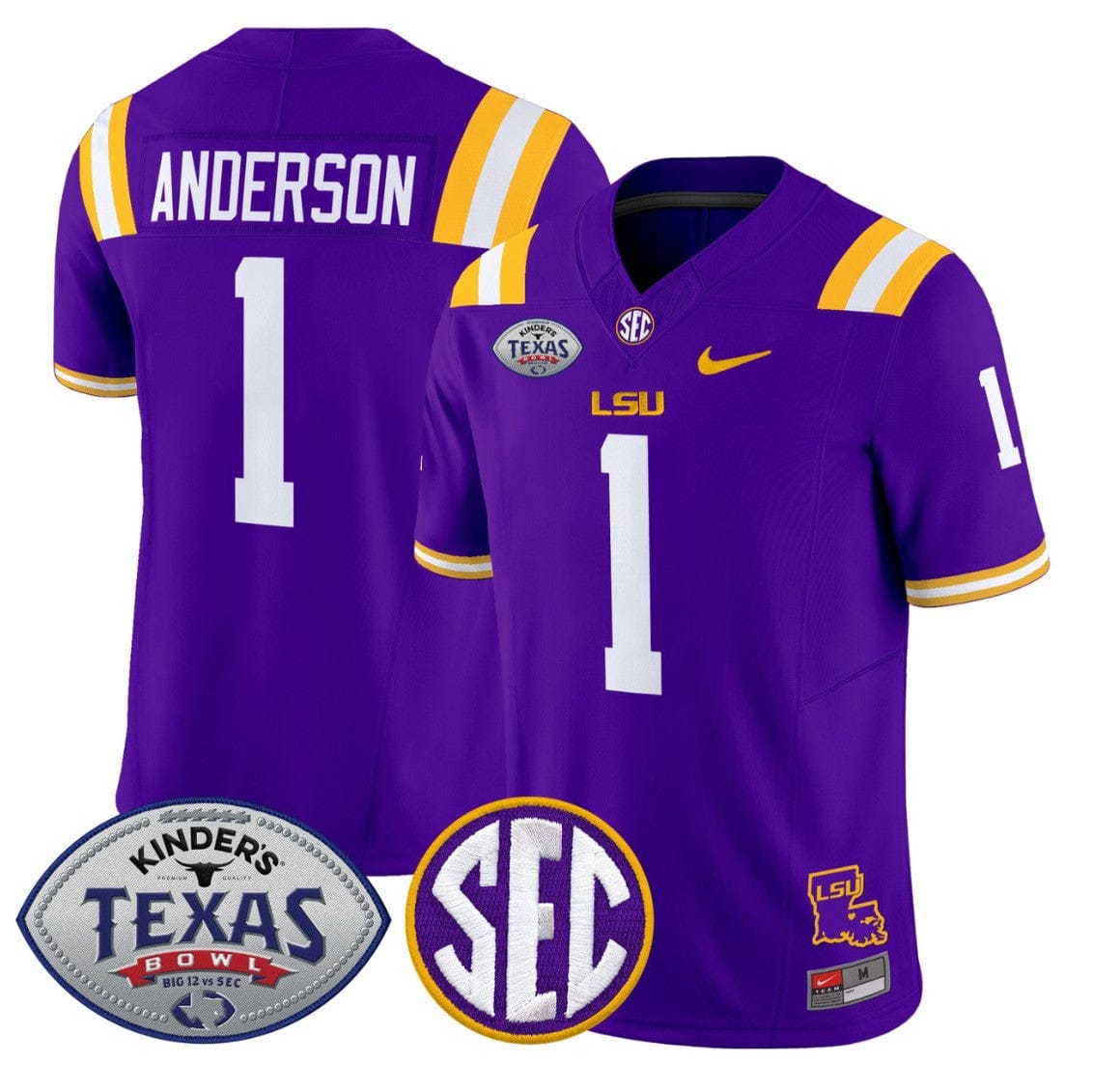 Aaron Anderson Jersey #1 LSU Tigers 2025 Texas Bowl Limited Stitched - Image 4