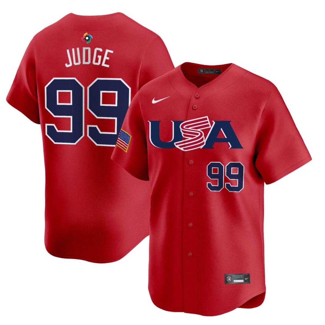 Alternative view of Aaron Judge Jersey #99 Projected Team USA World Baseball Classic 2023 Style 2026 Roster