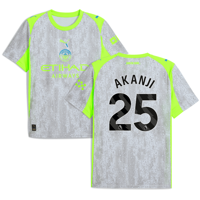 Akanji 25 Manchester City 2025-26 Third Men Jersey – Gray