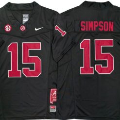 Alabama Crimson Tide #15 Ty Simpson Vapor F.U.S.E. Limited Jersey Black