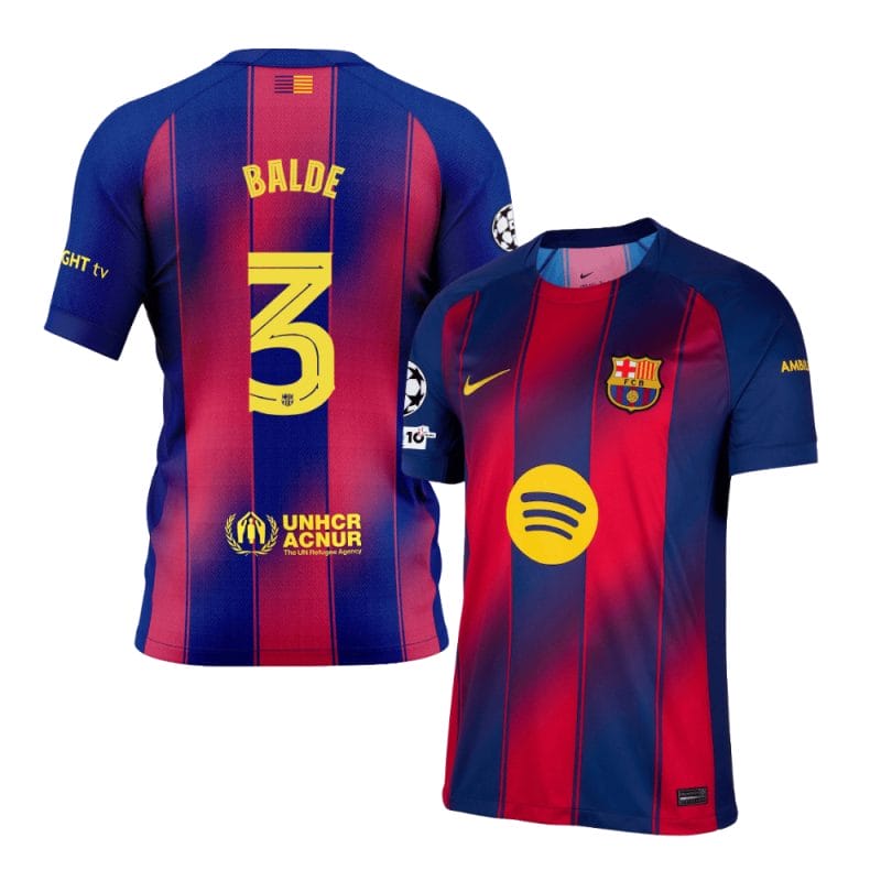 Alejandro Balde 3 Barcelona 2025-26 Home Jersey – Scarlet