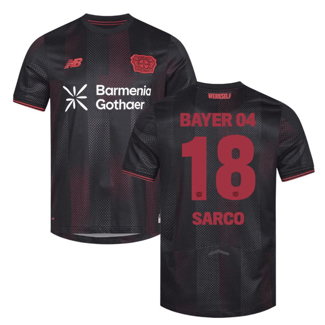 Alejo Sarco 18 Leverkusen 2025-26 Home Match Jersey – Black