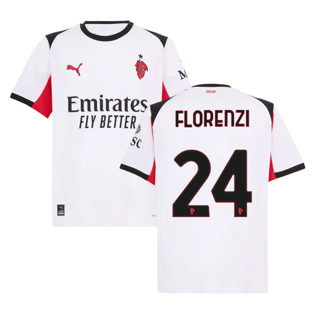 Alessandro Florenzi 24 AC Milan 2025-26 Away Men Jersey – White
