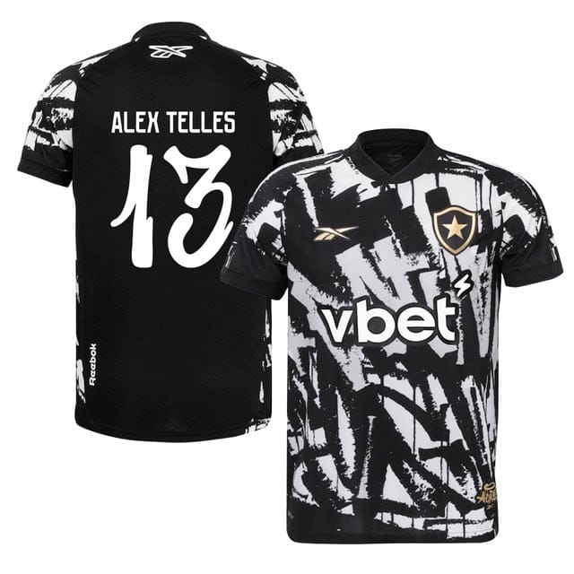 Alex Telles #13 Botafogo 2025-26 Home Jersey – Black White