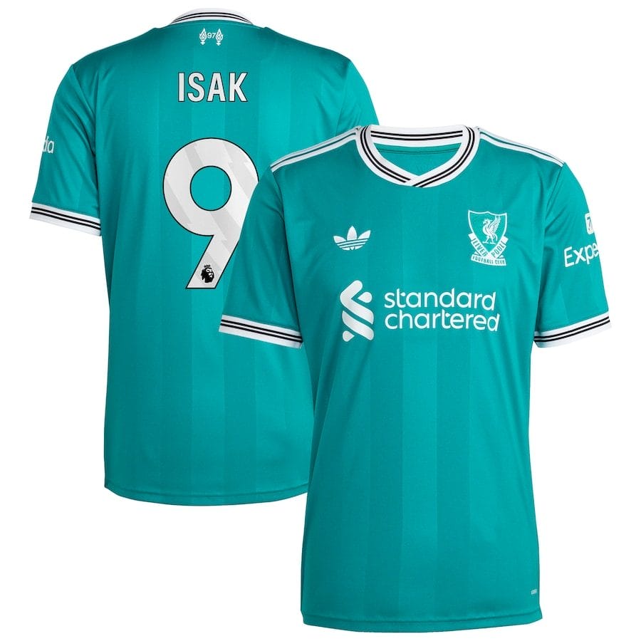 Alexander Isak 9 Liverpool 2025-26 Third Match Jersey – Aqua