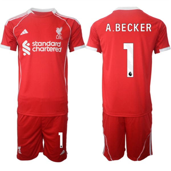 Alisson Becker Jersey #1 Liverpool Red Home 2025-26 Soccer Suit
