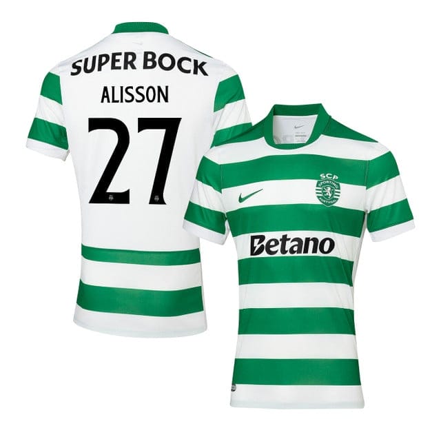Alisson Santos 27 Sporting CP 2025-26 Home Match Jersey – Green