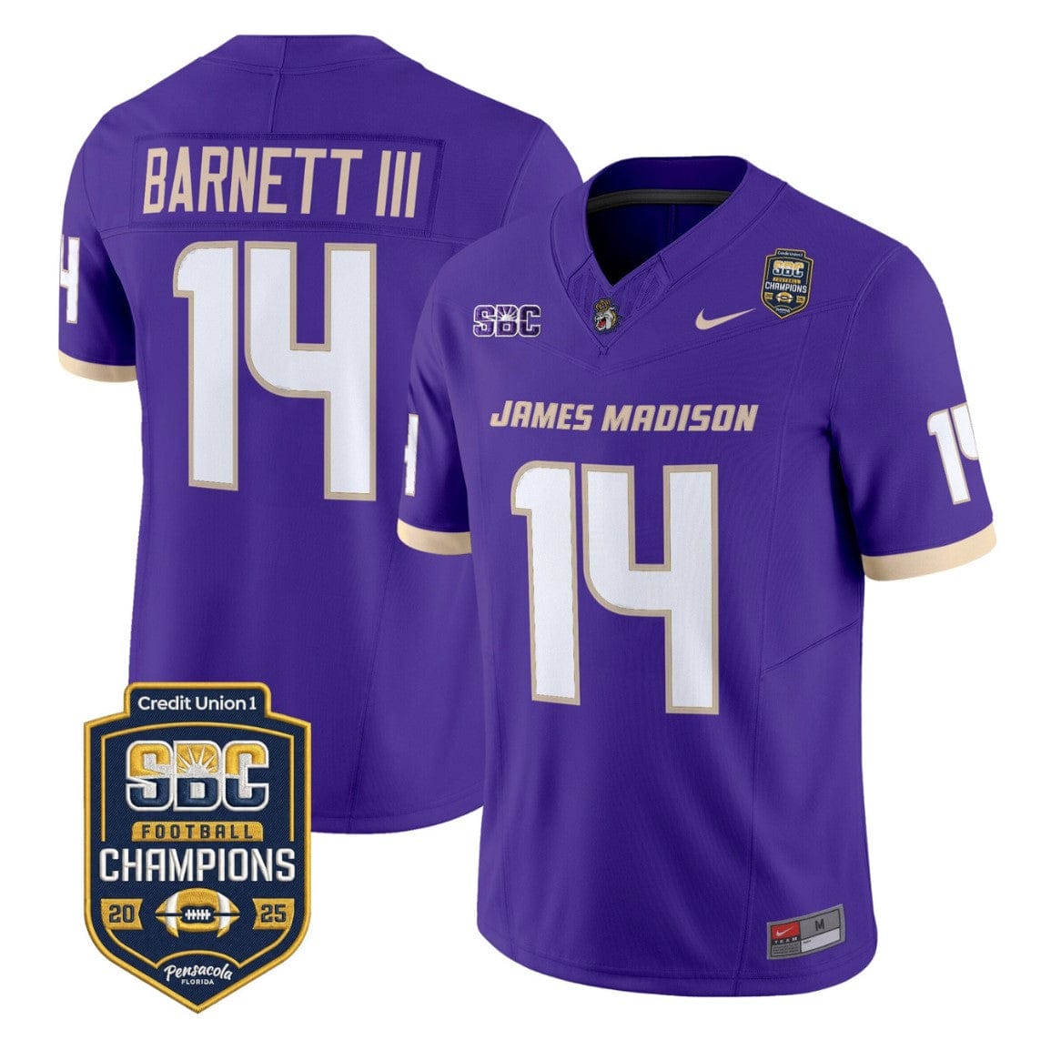 Alonza Barnett III Jersey #14 James Madison Dukes 2025 SBC Champions - Image 4