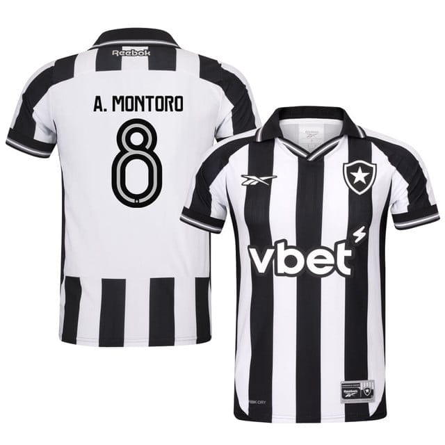 Alvaro Montoro #8 Botafogo 2025-26 Home Jersey – Black White