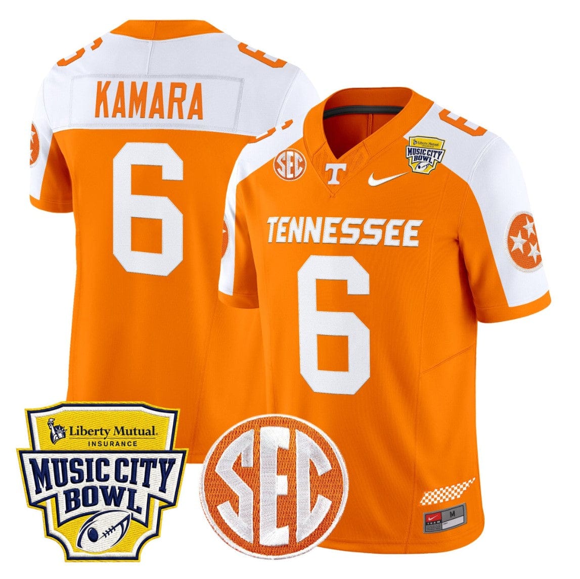 Alternative view of Alvin Kamara Jersey #6 Tennessee Vols 2025 Music City Bowl Stitched