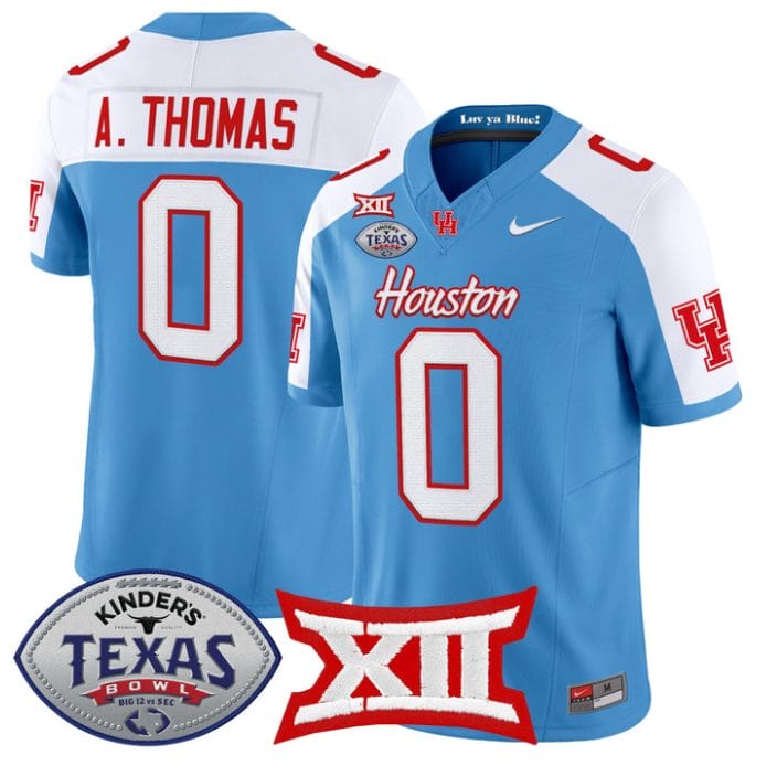 Alternative view of Amare Thomas Jersey #0 Houston Cougars 2025 Texas Bowl Stitched