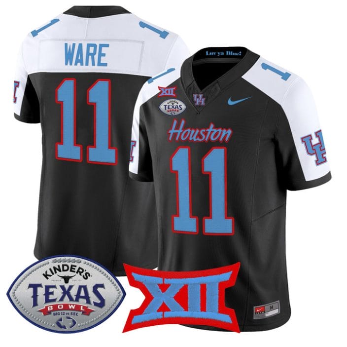Andre Ware Jersey #11 Houston Cougars 2025 Texas Bowl Patch Stitched