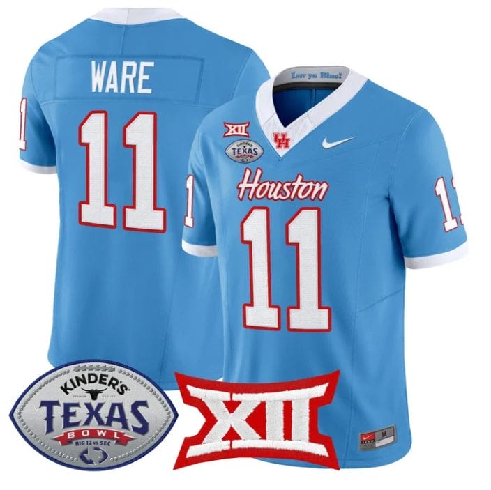 Andre Ware Jersey #11 Houston Cougars 2025 Texas Bowl Patch Stitched - Image 3