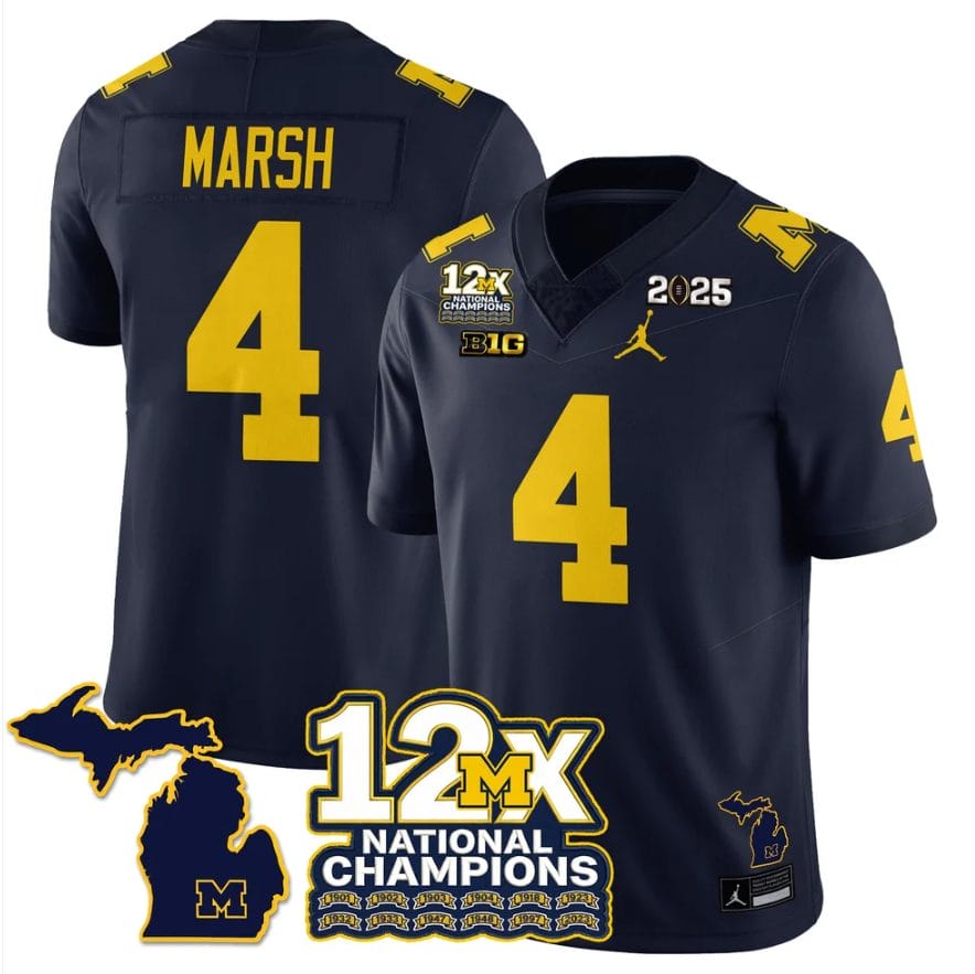 Andrew Marsh Jersey #4 Michigan Wolverines 12x-Time National Champions - Image 4