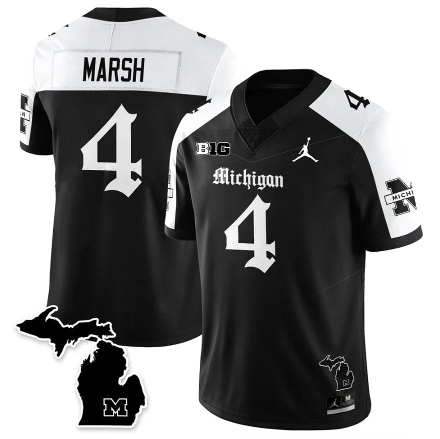 Andrew Marsh Jersey #4 Michigan Wolverines Gothic Vapor Limited Stitched