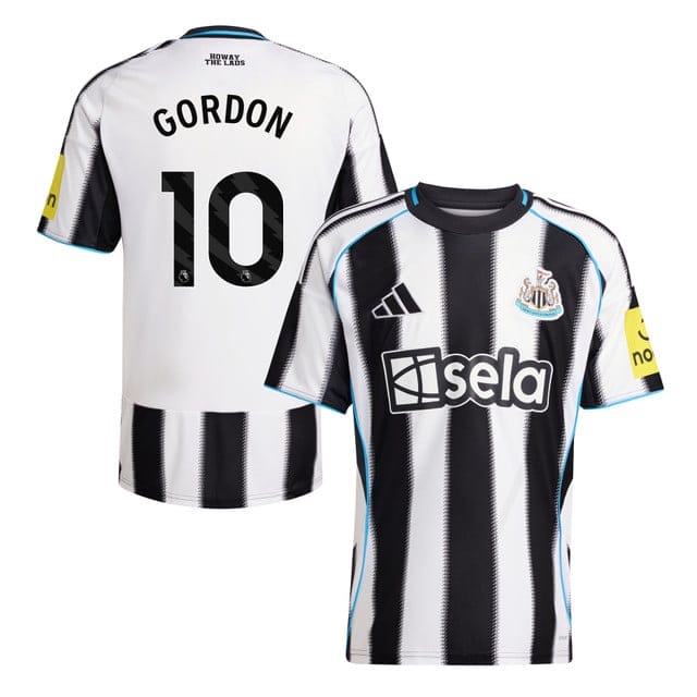 Anthony Gordon #10 Newcastle United 2025-26 Home Match Jersey – White Black