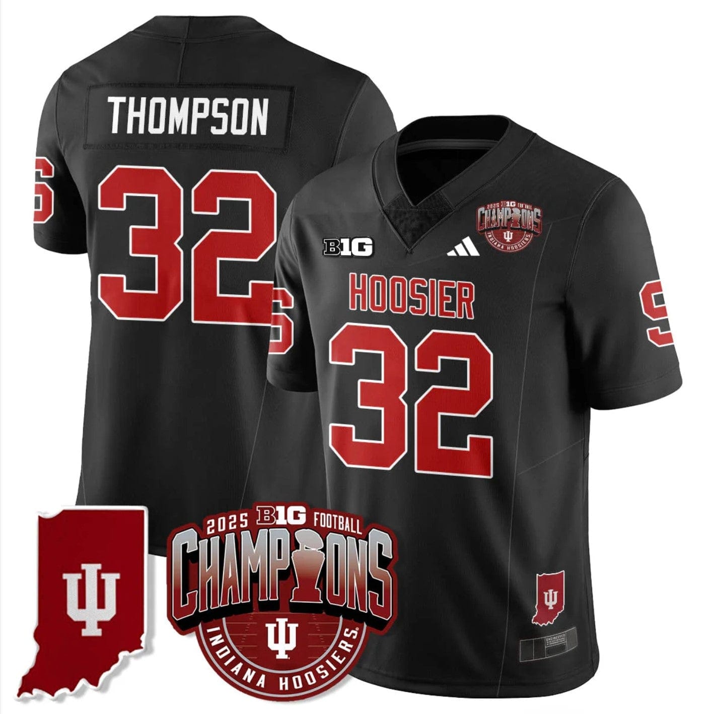 Alternative view of Anthony Thompson Jersey #32 Indiana Hoosiers Big 10 Champions Stitched