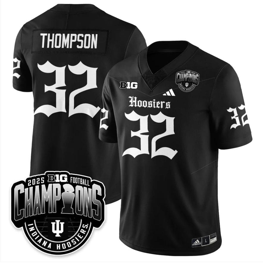 Alternative view of Anthony Thompson Jersey #32 Indiana Hoosiers Gothic Big 10 Champions