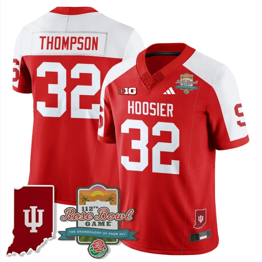 Anthony Thompson Jersey #32 Indiana Hoosiers Rose Bowl 112th Patch Stitched