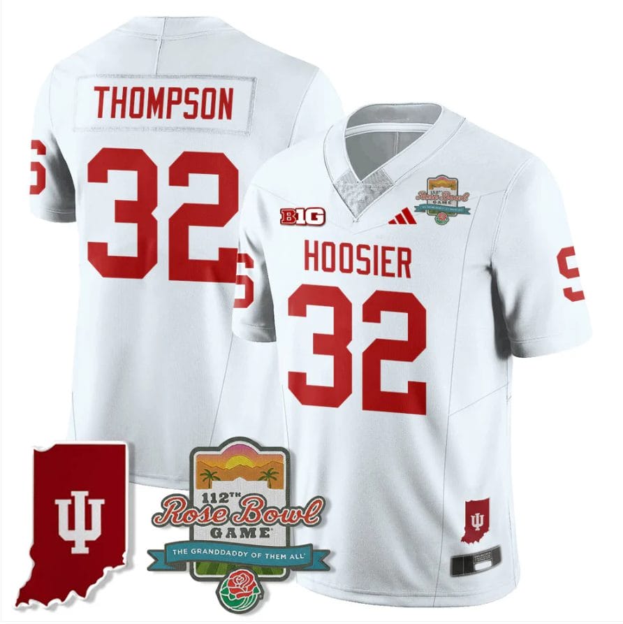 Anthony Thompson Jersey #32 Indiana Hoosiers Rose Bowl 112th Patch Stitched - Image 4
